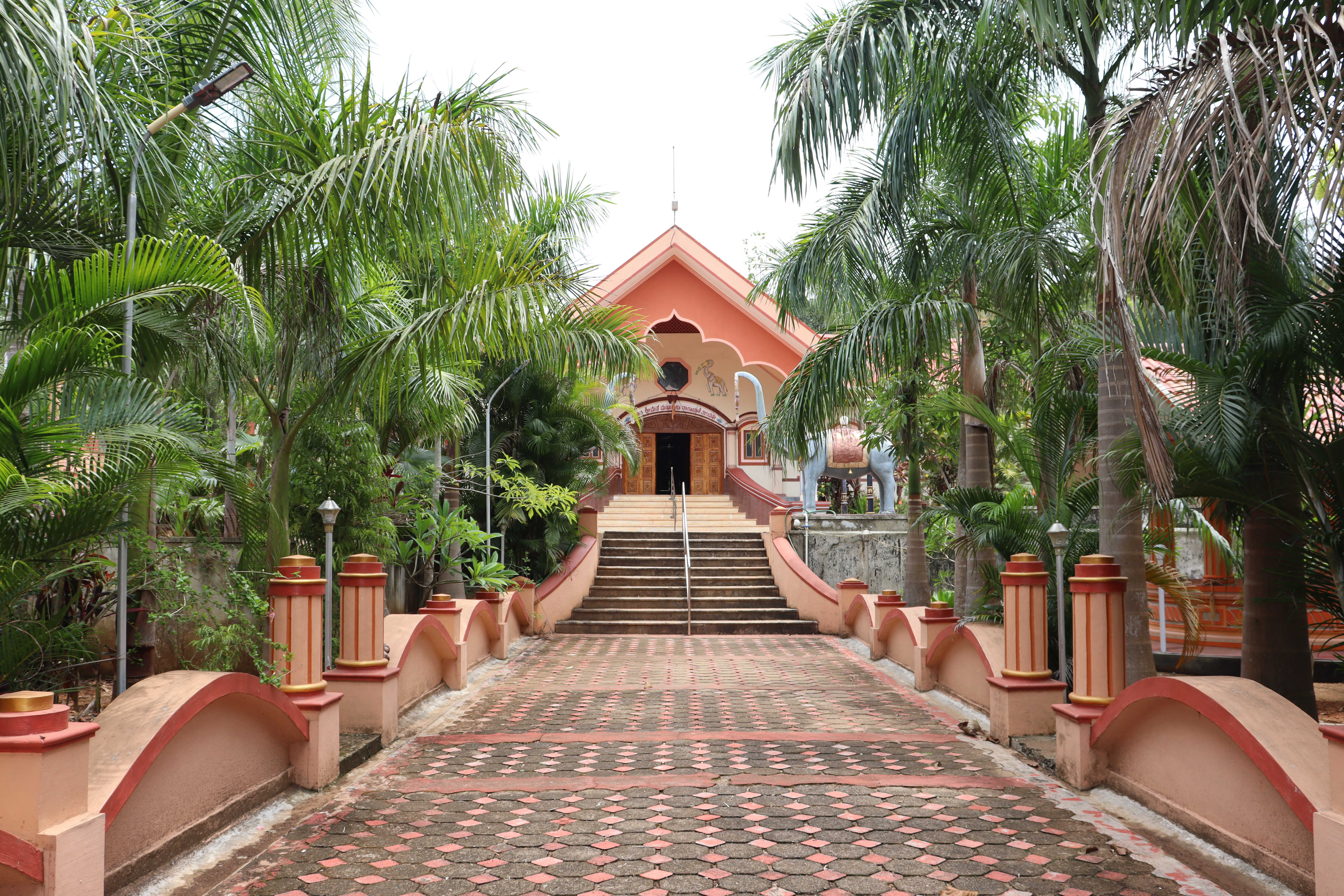 Shri Mahalasa Narayani Temple from the front in 2020